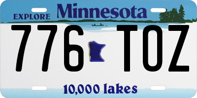 MN license plate 776TOZ