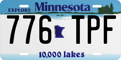 MN license plate 776TPF