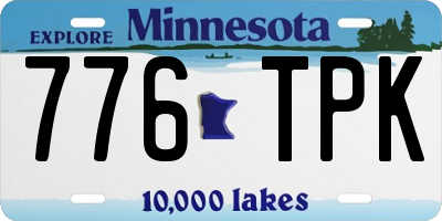 MN license plate 776TPK