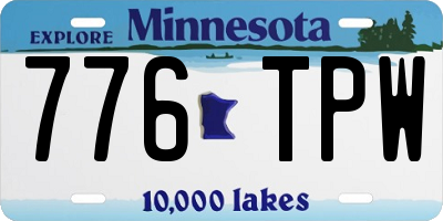 MN license plate 776TPW
