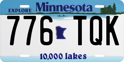 MN license plate 776TQK