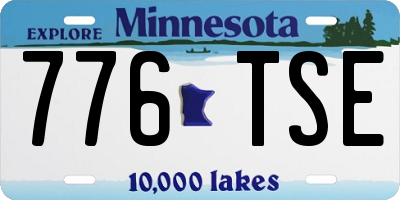MN license plate 776TSE