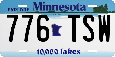 MN license plate 776TSW
