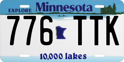 MN license plate 776TTK