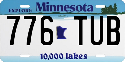 MN license plate 776TUB