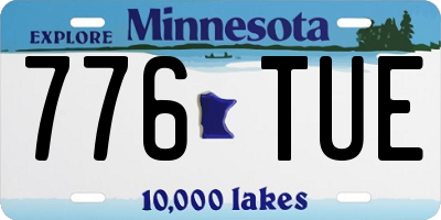 MN license plate 776TUE