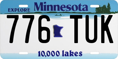 MN license plate 776TUK