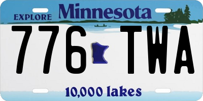 MN license plate 776TWA