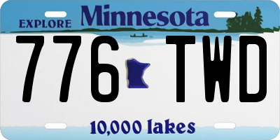 MN license plate 776TWD