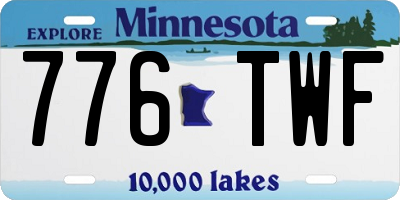 MN license plate 776TWF