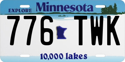 MN license plate 776TWK