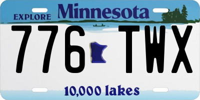MN license plate 776TWX