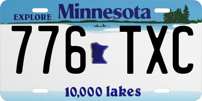 MN license plate 776TXC