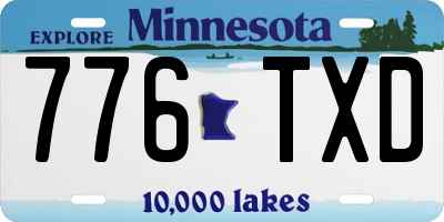 MN license plate 776TXD