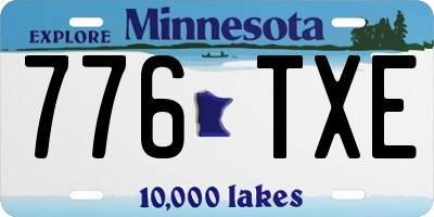 MN license plate 776TXE