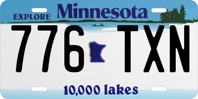 MN license plate 776TXN