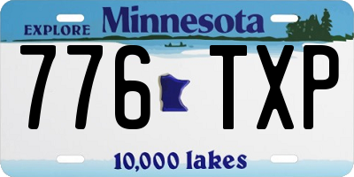 MN license plate 776TXP