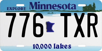 MN license plate 776TXR