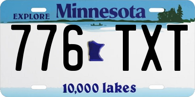 MN license plate 776TXT