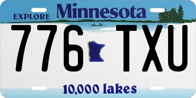 MN license plate 776TXU
