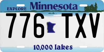MN license plate 776TXV