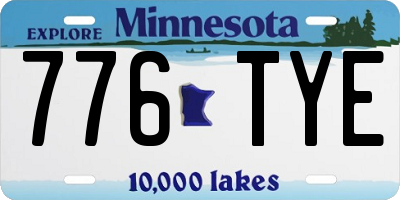 MN license plate 776TYE