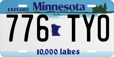 MN license plate 776TYO