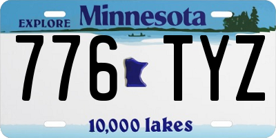 MN license plate 776TYZ