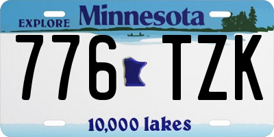 MN license plate 776TZK