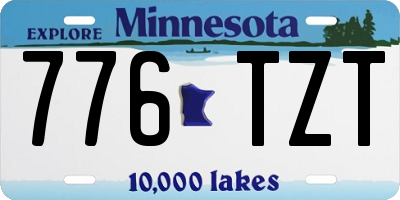 MN license plate 776TZT