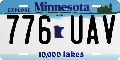 MN license plate 776UAV
