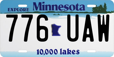 MN license plate 776UAW