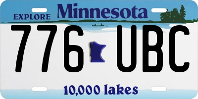 MN license plate 776UBC