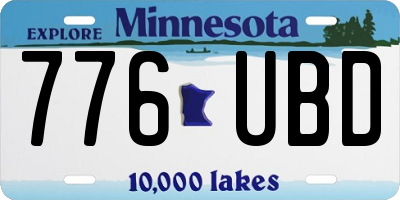 MN license plate 776UBD