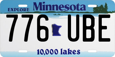 MN license plate 776UBE