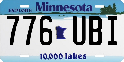 MN license plate 776UBI