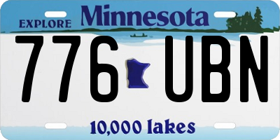 MN license plate 776UBN