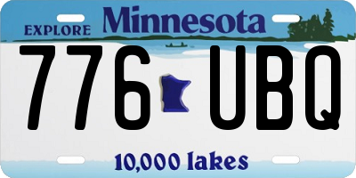MN license plate 776UBQ