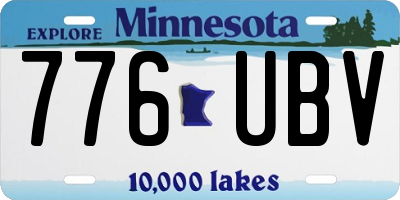 MN license plate 776UBV