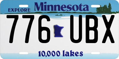 MN license plate 776UBX