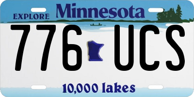 MN license plate 776UCS