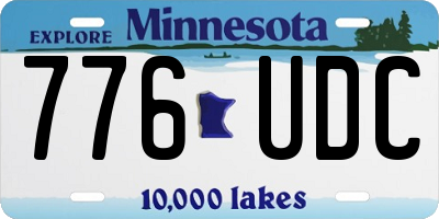MN license plate 776UDC