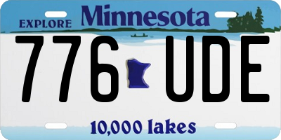 MN license plate 776UDE