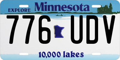 MN license plate 776UDV