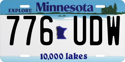 MN license plate 776UDW