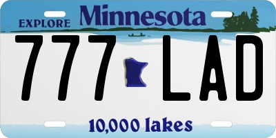 MN license plate 777LAD