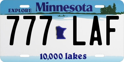 MN license plate 777LAF