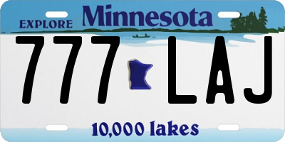 MN license plate 777LAJ