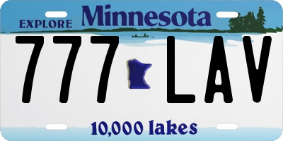 MN license plate 777LAV