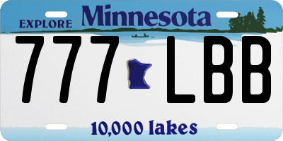 MN license plate 777LBB